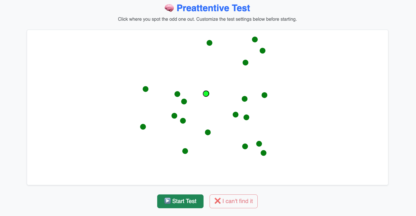 Preattentive Test screenshot